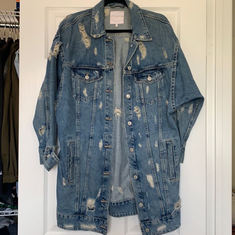 Zara Distressed Jean Coat